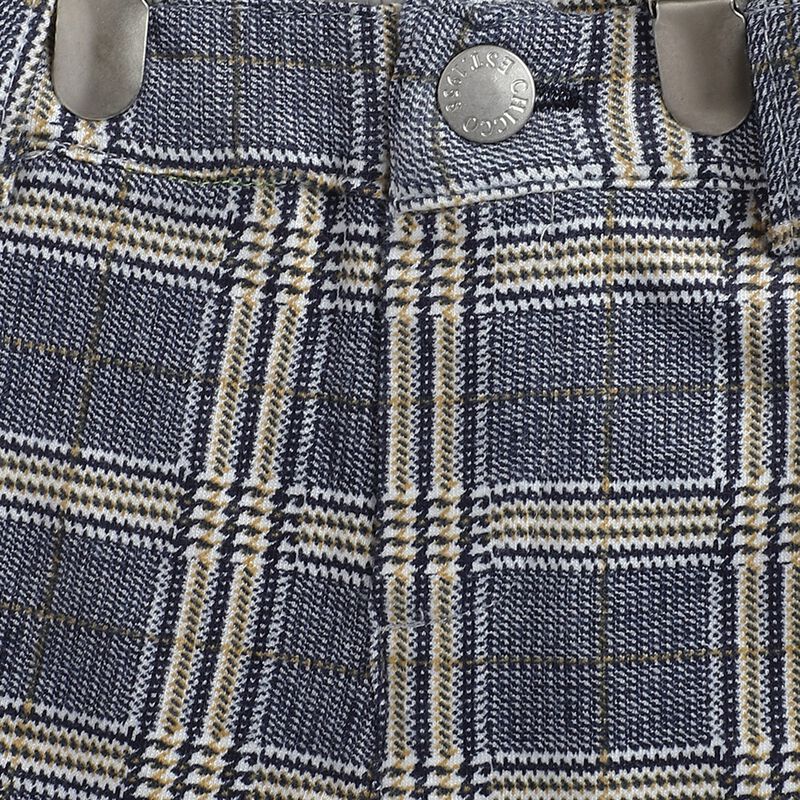Fleece Checked Long Trouser with Suspenders image number 2